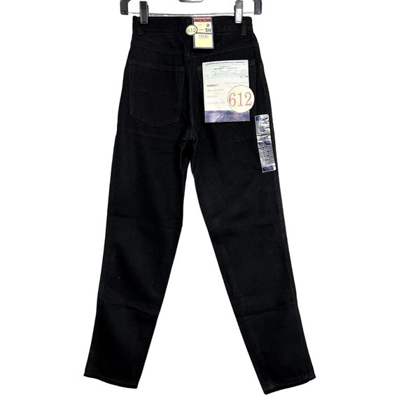 Bugle Boy Jeans Sz 2 Y2K High Rise Slim Fit Black Pant NWT - Picture 2 of 13